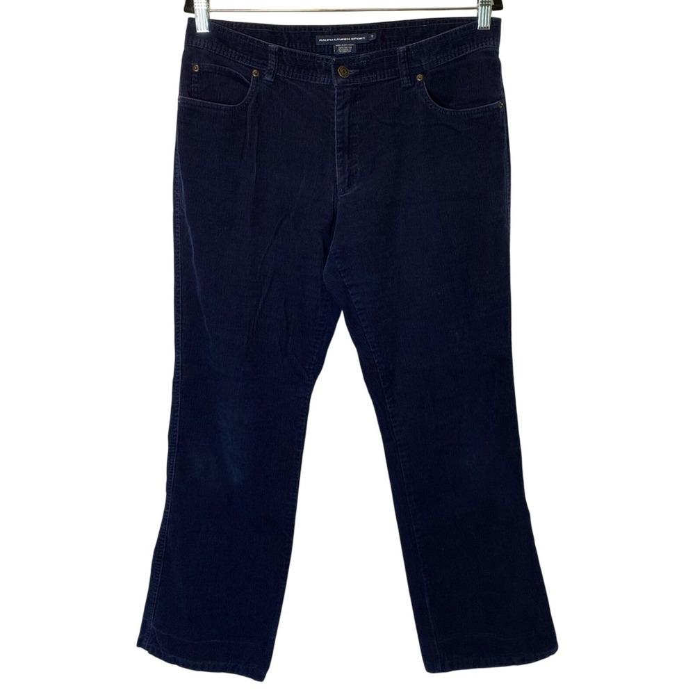 Vintage Ralph Lauren Sport Corduroy Pants Women's Size 12 Dark Blue 100%‎ Cotton